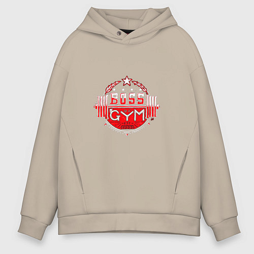 Мужское худи оверсайз Boss of GYM Color / Миндальный – фото 1