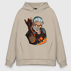 Толстовка оверсайз мужская Ведьмак, цвет: миндальный