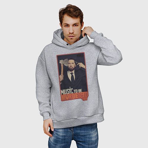 Мужское худи оверсайз Eminem / Меланж – фото 3