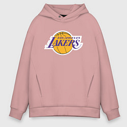 Толстовка оверсайз мужская LA LAKERSспина, цвет: пыльно-розовый