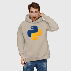 Толстовка оверсайз мужская Python, цвет: миндальный — фото 2