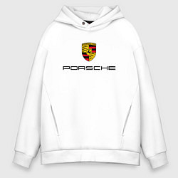 Толстовка оверсайз мужская PORSCHE, цвет: белый