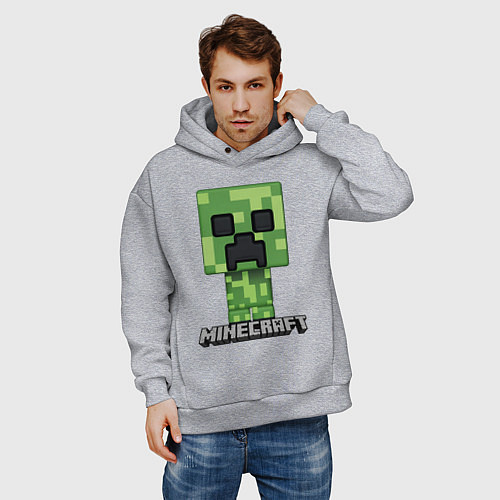Мужское худи оверсайз MINECRAFT / Меланж – фото 3