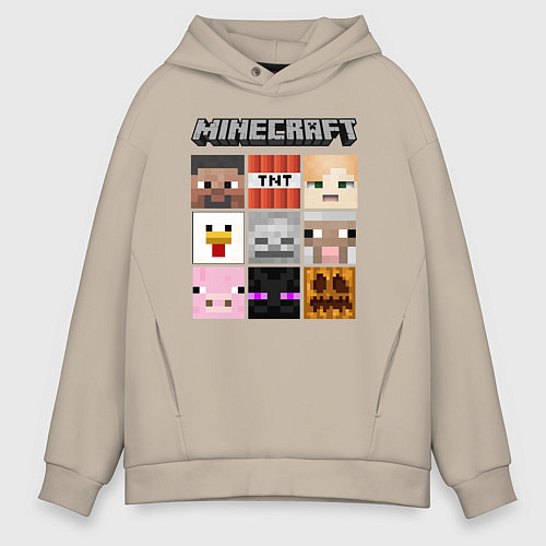 Мужское худи оверсайз MINECRAFT / Миндальный – фото 1