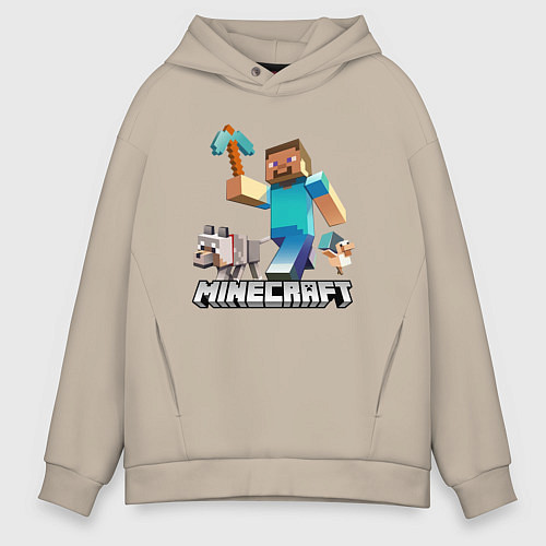 Мужское худи оверсайз MINECRAFT / Миндальный – фото 1