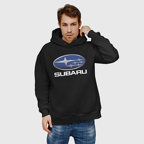 Мужское худи оверсайз SUBARU / Черный – фото 3