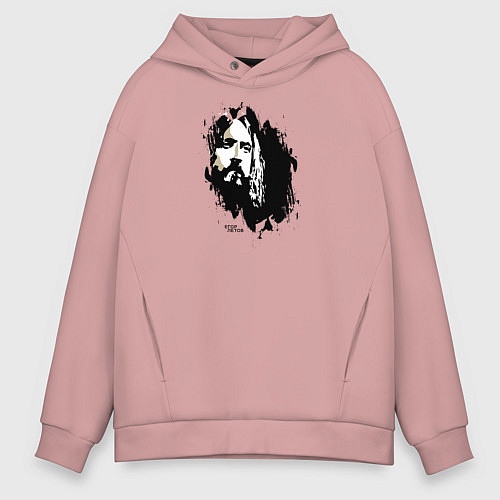 Мужское худи оверсайз Егор Летов / Пыльно-розовый – фото 1