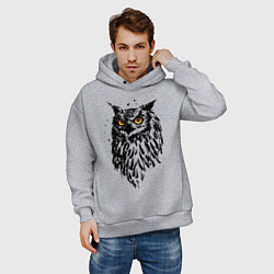 Толстовка оверсайз мужская Сова, цвет: меланж — фото 2