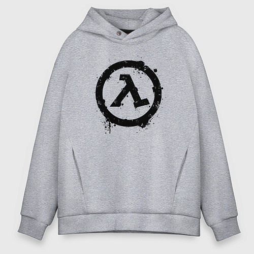 Мужское худи оверсайз HALF-LIFE / Меланж – фото 1