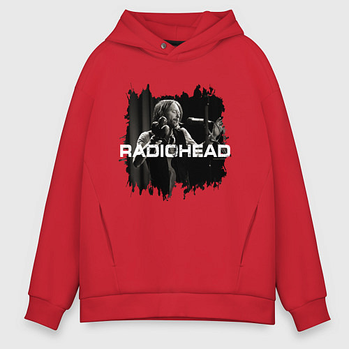 Мужское худи оверсайз Radiohead / Красный – фото 1