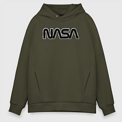 Толстовка оверсайз мужская NASA, цвет: хаки