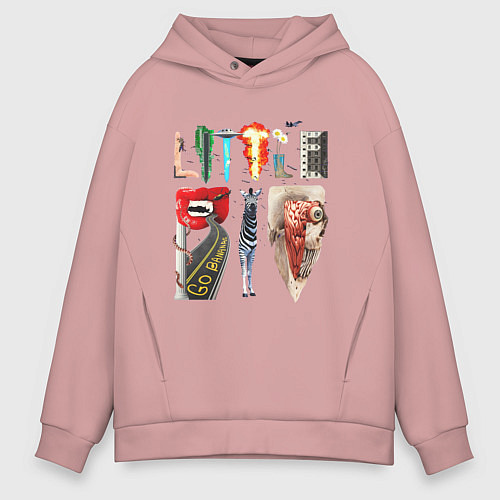 Мужское худи оверсайз Little Big / Пыльно-розовый – фото 1