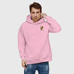 Толстовка оверсайз мужская PORSCHE, цвет: светло-розовый — фото 2