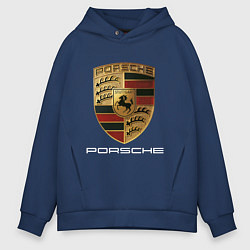 Толстовка оверсайз мужская PORSCHE, цвет: тёмно-синий