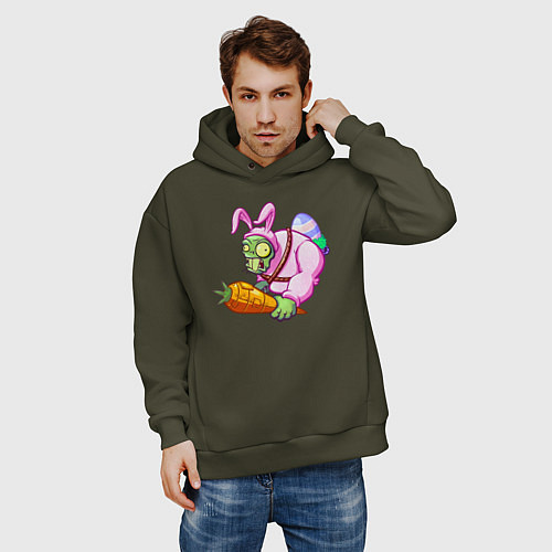 Мужское худи оверсайз Plants vs Zombies / Хаки – фото 3