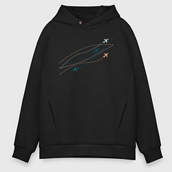 Толстовка оверсайз мужская Flight track, цвет: черный