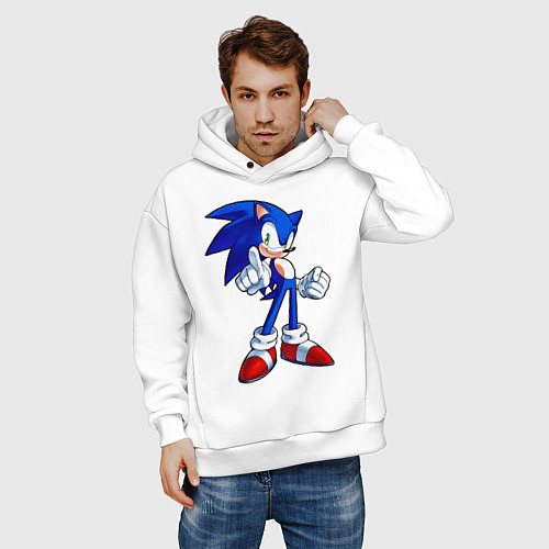 Мужское худи оверсайз SONIC / Белый – фото 3