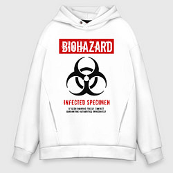 Толстовка оверсайз мужская Biohazard, цвет: белый