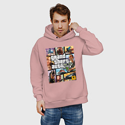Толстовка оверсайз мужская GTA5, цвет: пыльно-розовый — фото 2