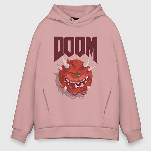 Мужское худи оверсайз DOOM / Пыльно-розовый – фото 1