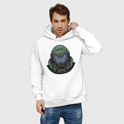 Мужское худи оверсайз Палач Рока / Белый – фото 3