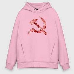 Толстовка оверсайз мужская Ахегао СССР, цвет: светло-розовый