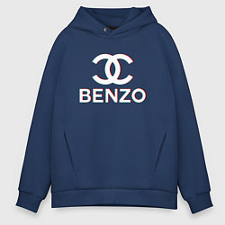 Толстовка оверсайз мужская BBT BENZO GANG, цвет: тёмно-синий
