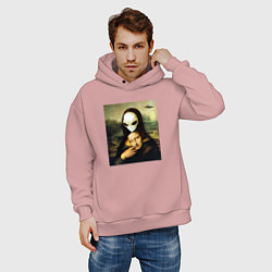 Толстовка оверсайз мужская Mona Lisa, цвет: пыльно-розовый — фото 2