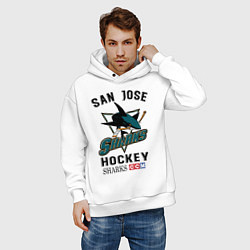 Толстовка оверсайз мужская SAN JOSE SHARKS, цвет: белый — фото 2