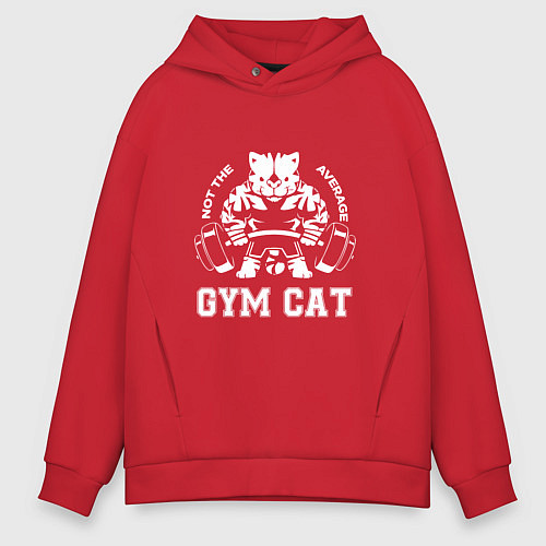 Мужское худи оверсайз GYM Cat / Красный – фото 1