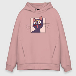 Толстовка оверсайз мужская Luna, Sailor Moon, цвет: пыльно-розовый