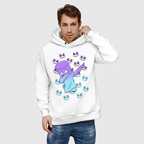 Мужское худи оверсайз Fortnite,Marshmello / Белый – фото 3