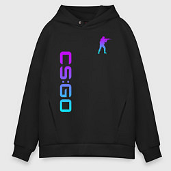 Толстовка оверсайз мужская CS GO NEON, цвет: черный