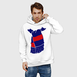 Толстовка оверсайз мужская ЦСКА шарф, цвет: белый — фото 2