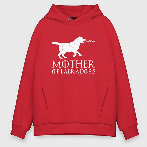 Мужское худи оверсайз Мать Лабрадоров / Красный – фото 1