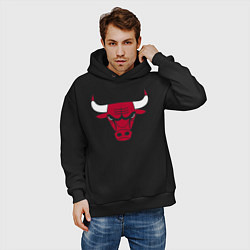 Толстовка оверсайз мужская Chicago Bulls, цвет: черный — фото 2