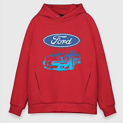 Толстовка оверсайз мужская Ford Z, цвет: красный