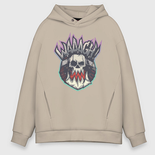 Мужское худи оверсайз Орксий Waaagh / Миндальный – фото 1