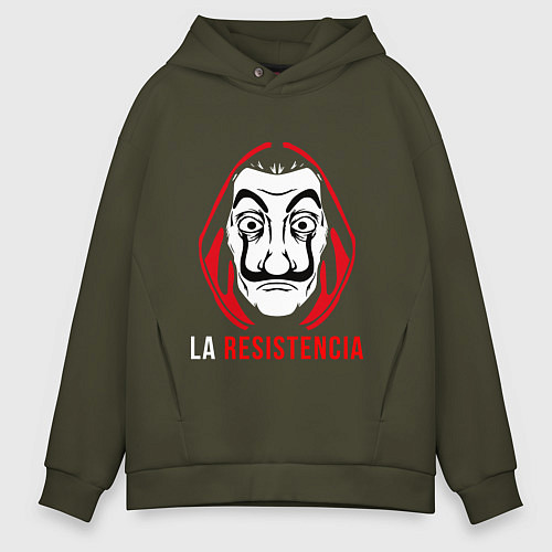 Мужское худи оверсайз La Resistenicia / Хаки – фото 1
