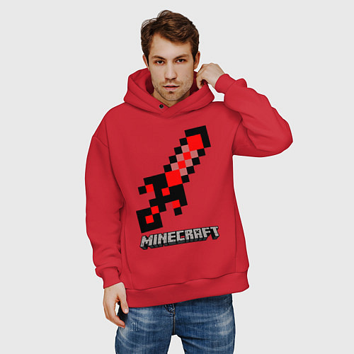 Мужское худи оверсайз МЕЧ MINECRAFT / Красный – фото 3
