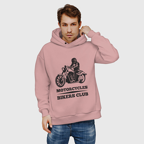 Мужское худи оверсайз Biker Z / Пыльно-розовый – фото 3
