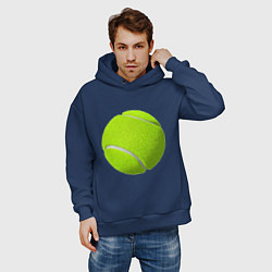 Толстовка оверсайз мужская Теннис, цвет: тёмно-синий — фото 2