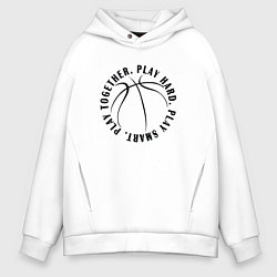 Толстовка оверсайз мужская Basketball, цвет: белый