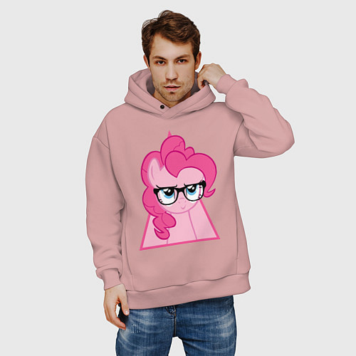 Мужское худи оверсайз Pinky Pie hipster / Пыльно-розовый – фото 3