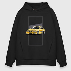 Толстовка оверсайз мужская BMW E36, цвет: черный