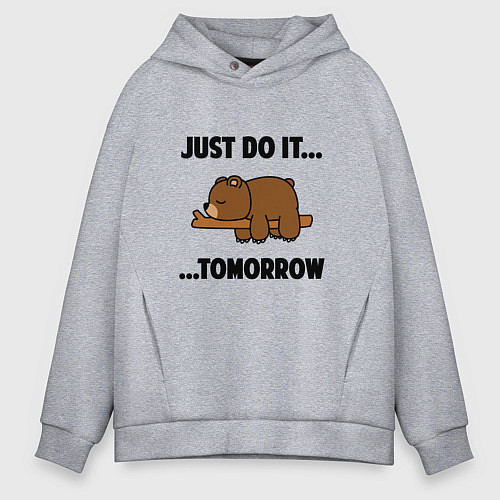 Мужское худи оверсайз Мишка / Меланж – фото 1