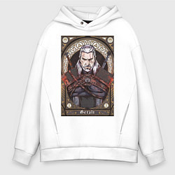 Толстовка оверсайз мужская The Witcher, Geralt, Ведьмак,, цвет: белый