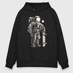 Толстовка оверсайз мужская Space skateboarding, цвет: черный