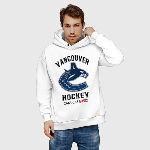 Мужское худи оверсайз VANCOUVER CANUCKS NHL / Белый – фото 3