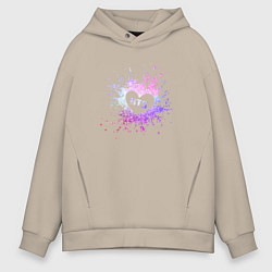 Толстовка оверсайз мужская BTS, цвет: миндальный